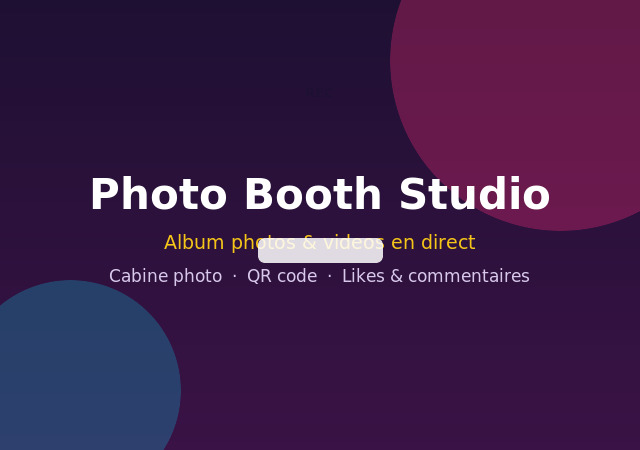 Photo Booth Studio — album photos & vidéos d'événement